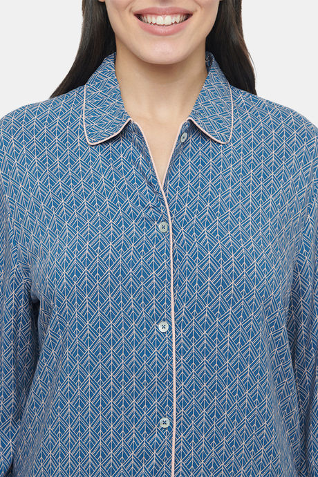 Triumph Viscose Loungewear Dress - Blue Combination — image 4
